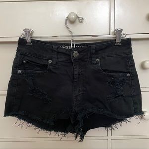 American eagle black denim shorts